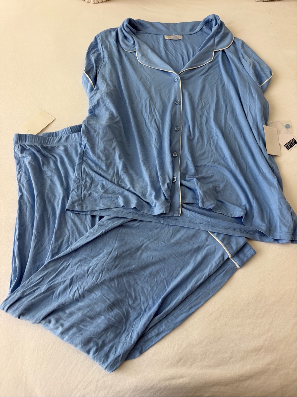 NWT Nordstrom Rack Light Blue Women's Pajama Set - Short Sleeve Top & Pants